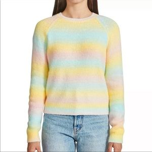 BB Dakota By Steve Madden Pastel Rainbow Striped Ombré Sweater